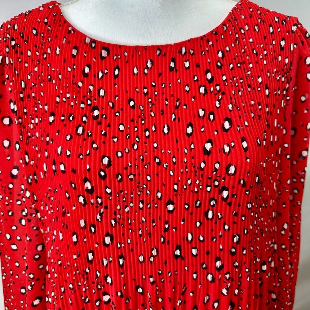 SHEIN Frenchy Allover Print Tie Back Plisse Smock Dress Size L - Picture 7 of 11